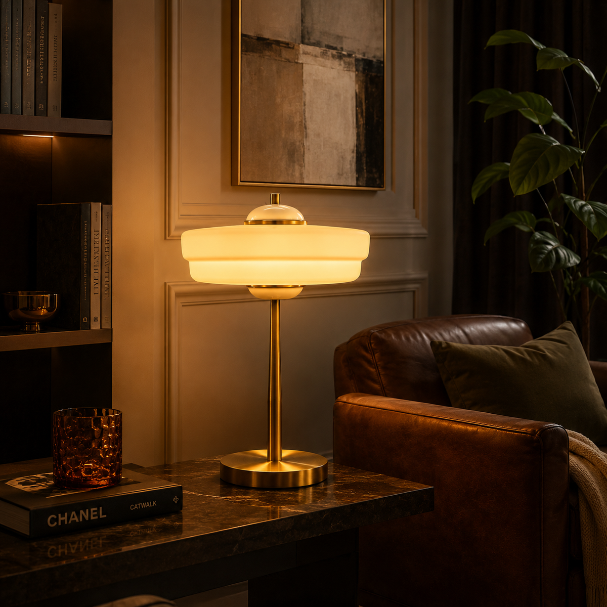 Aurelia White & Gold Modern Table Lamp