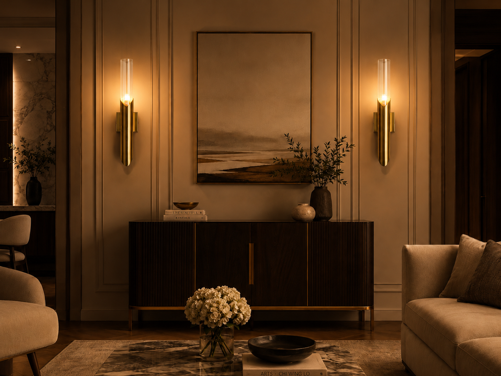 Solenne Reed Brass Wall Sconce