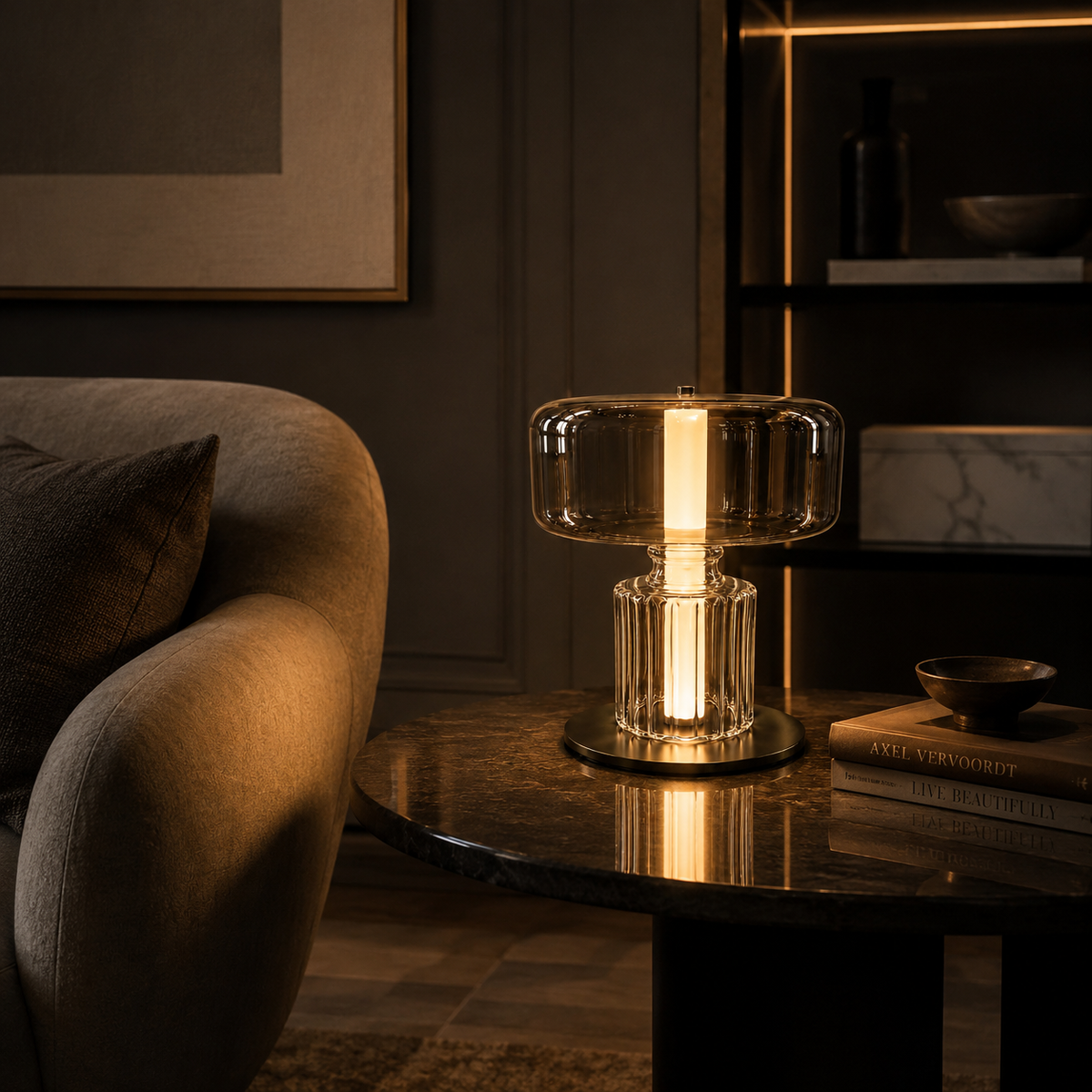 Aurelia Amber Glass Table Lamp