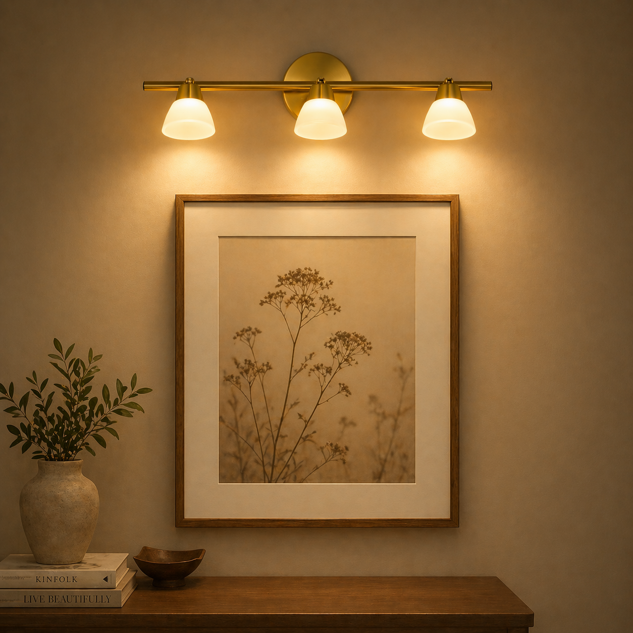 Vespera Brass Triple Wall Lamp