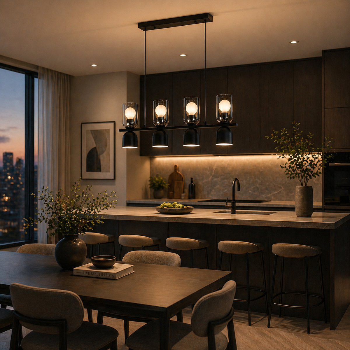 FusionGlow 4-Light Suspension Chandelier