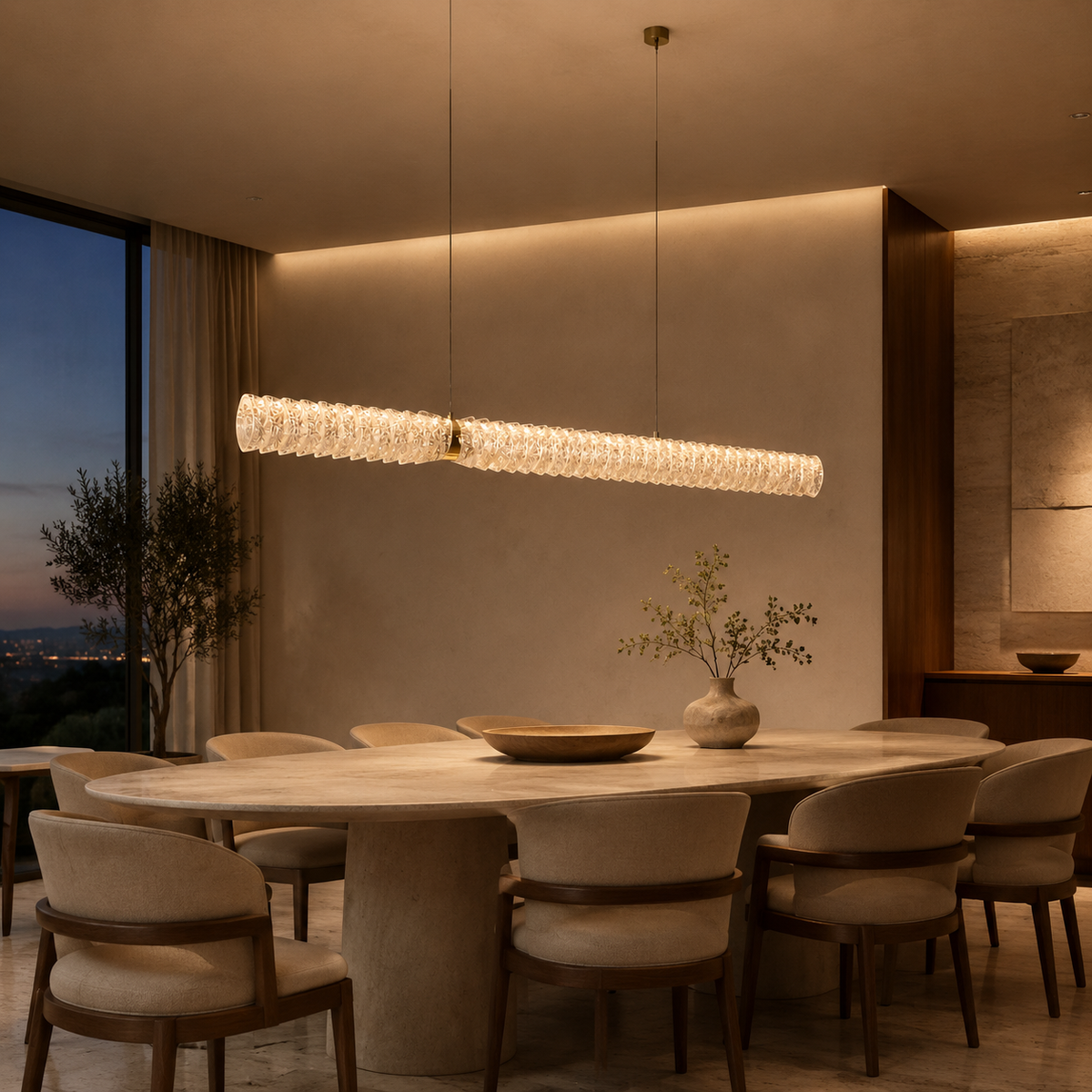 Luminex Crystal Linear Pendant Light
