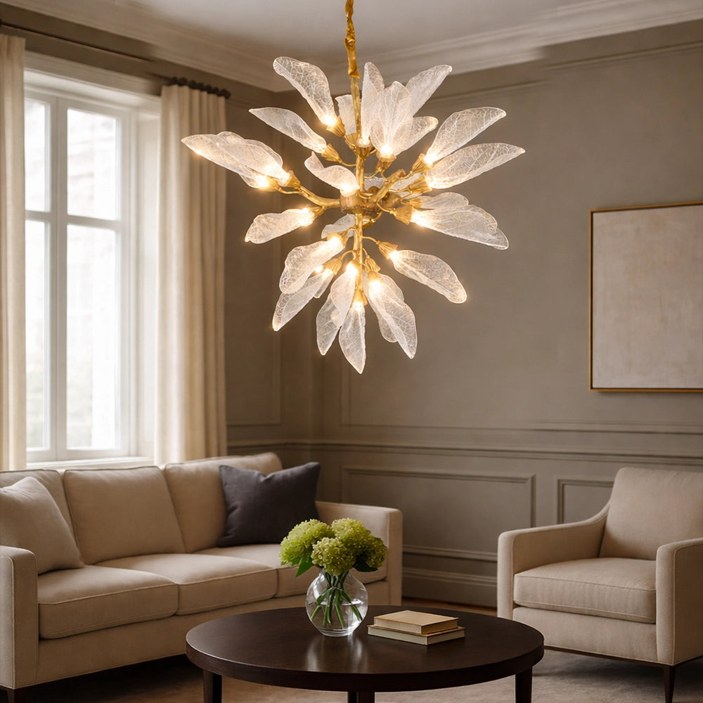 Gilded Zephyr Leafburst Chandelier