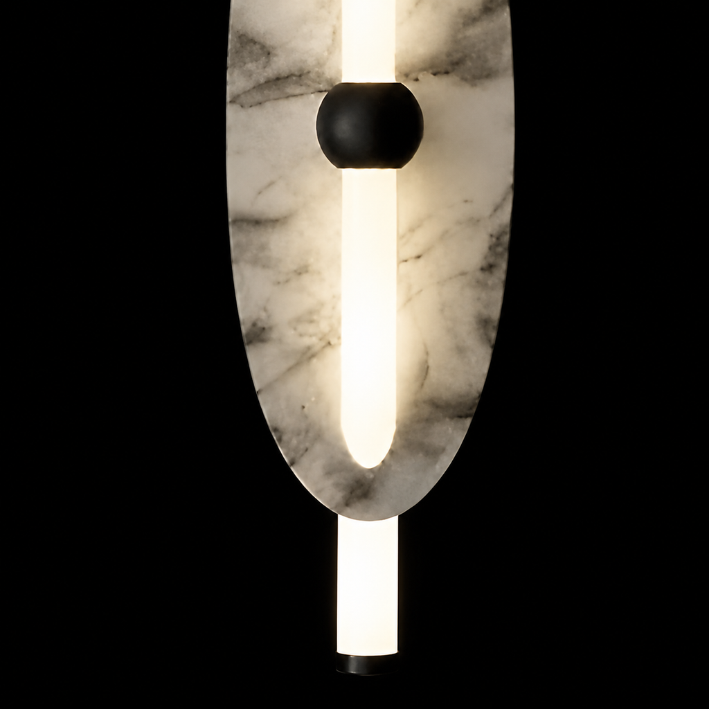 Transitional White Marble Modern Wall Sconce