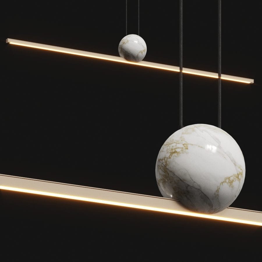 Fine Line Marble Hanging Light