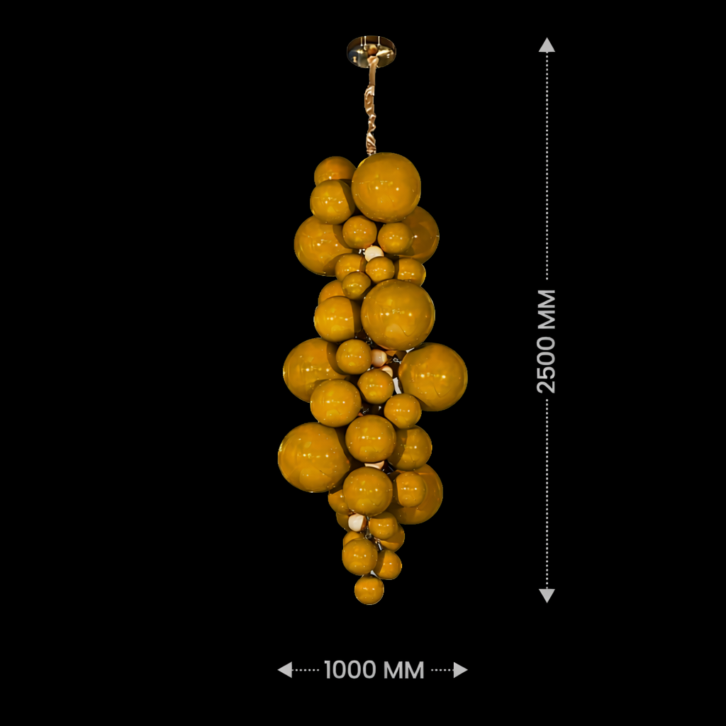 Amber Bubble Grape Cluster Chandelier
