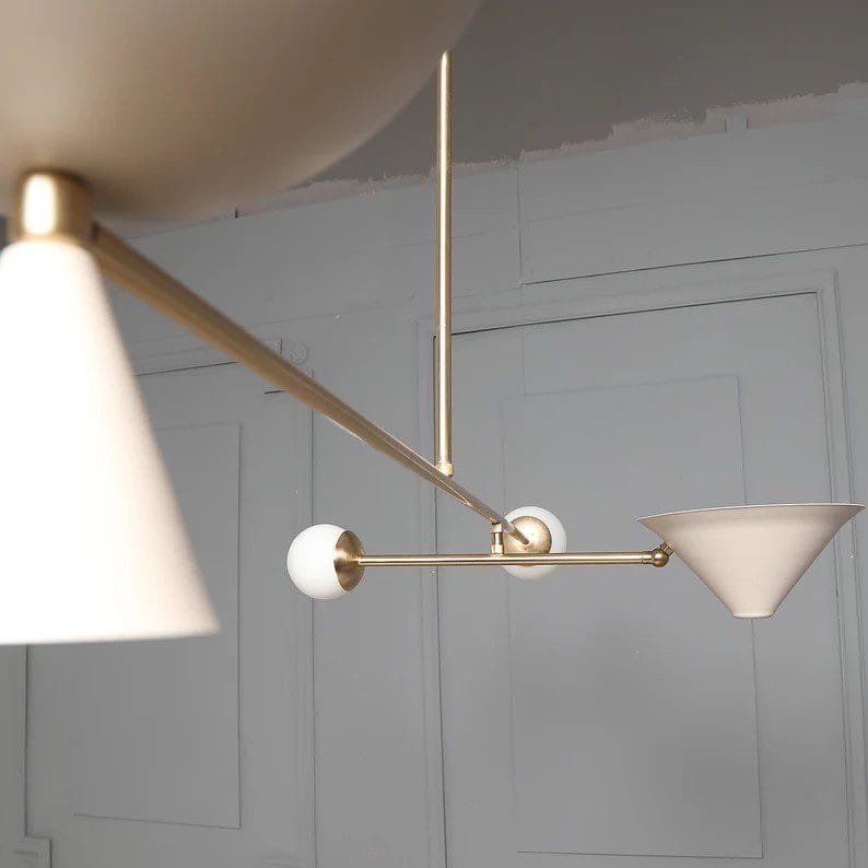 Neutral Bowl Beige Chandelier
