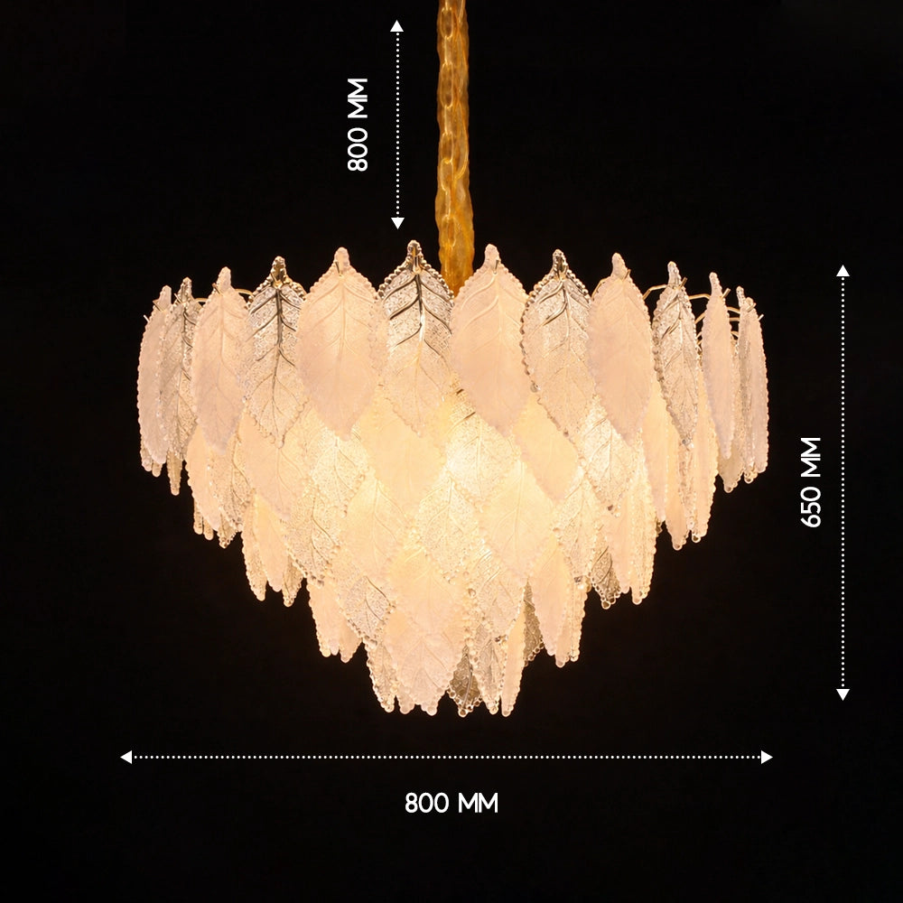 Lunaria Veil Tiered Leaf Chandelier