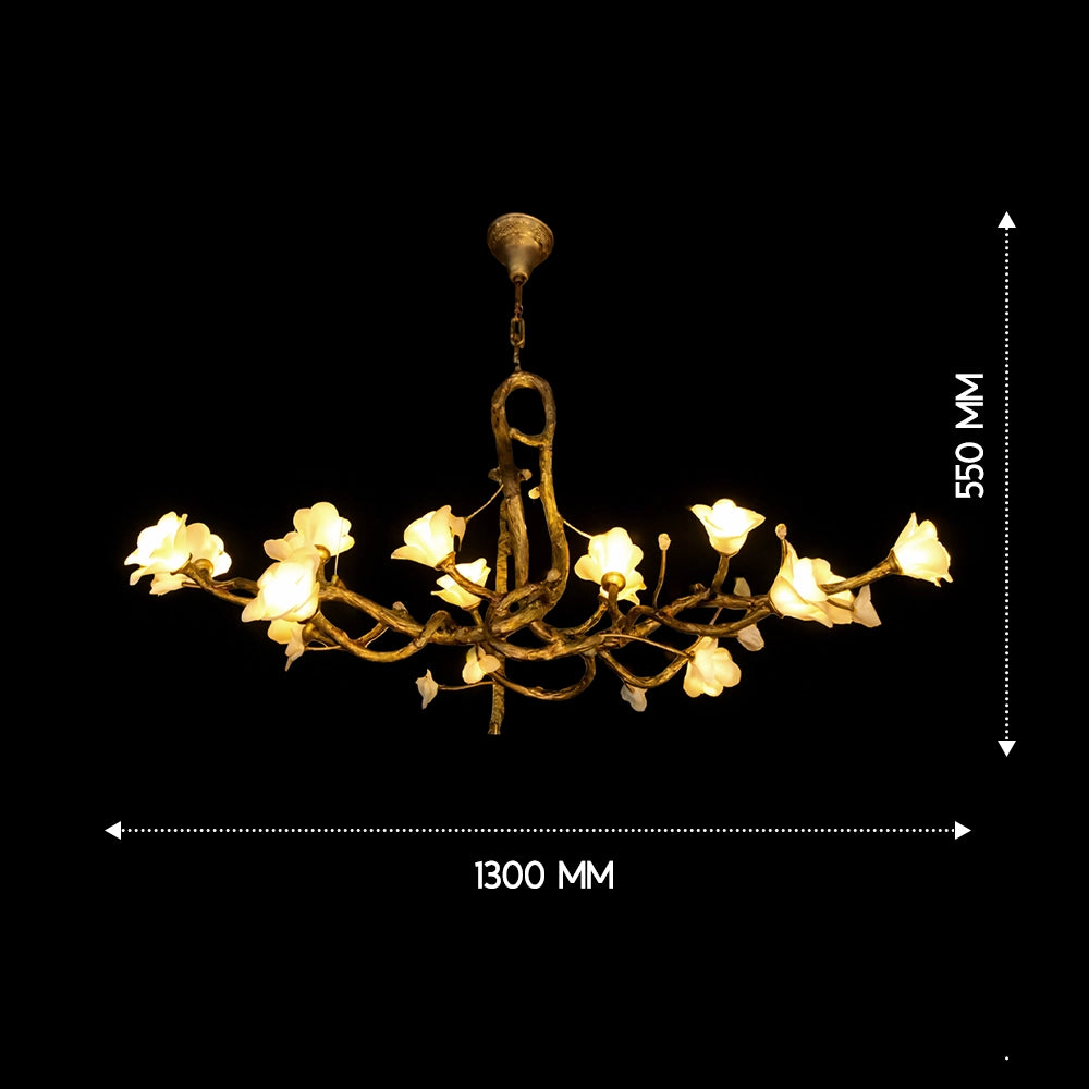 Alabaster Lotus Canopy Chandelier
