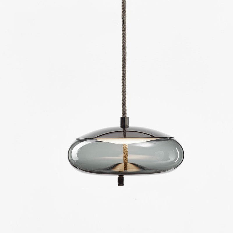 Aurorae Smoked Cluster-5 LED Glass Chandelier