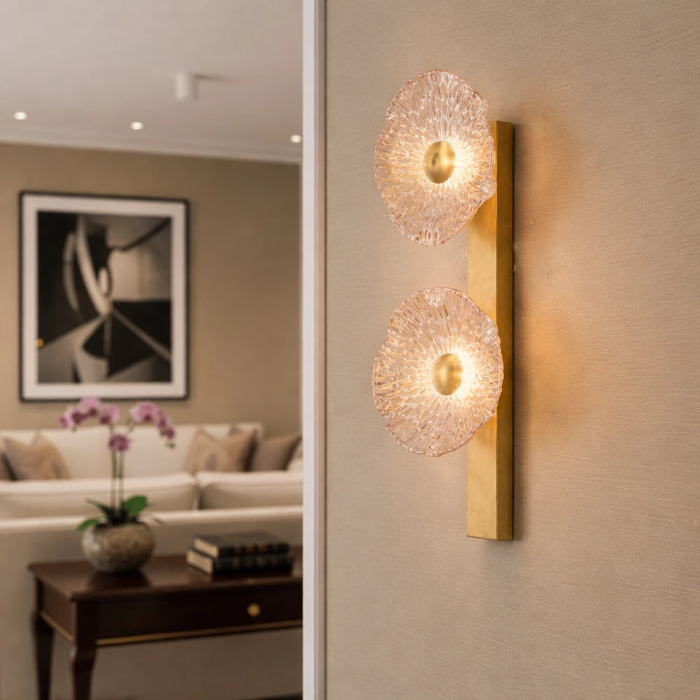 Celestia Duo Textured Glass Wall Light