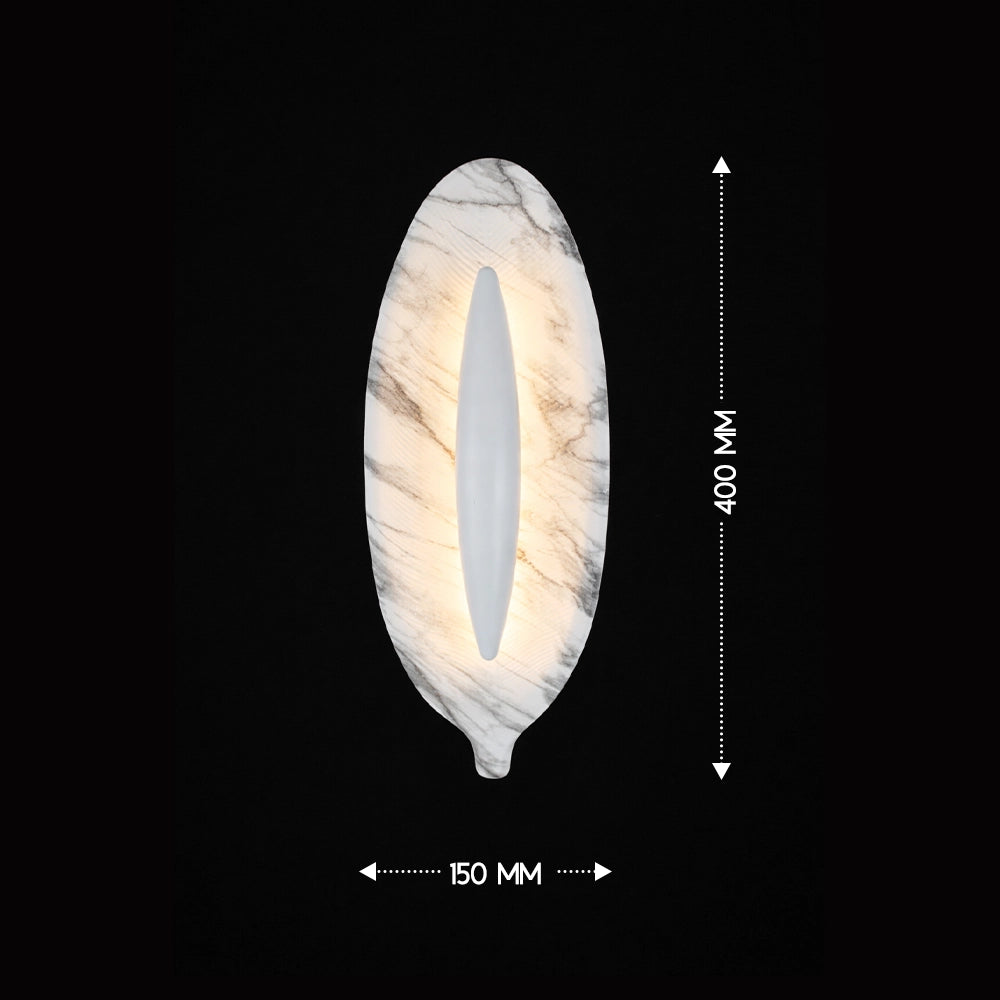 Marbella LeafGlow Carrara Marble LED Wall Light