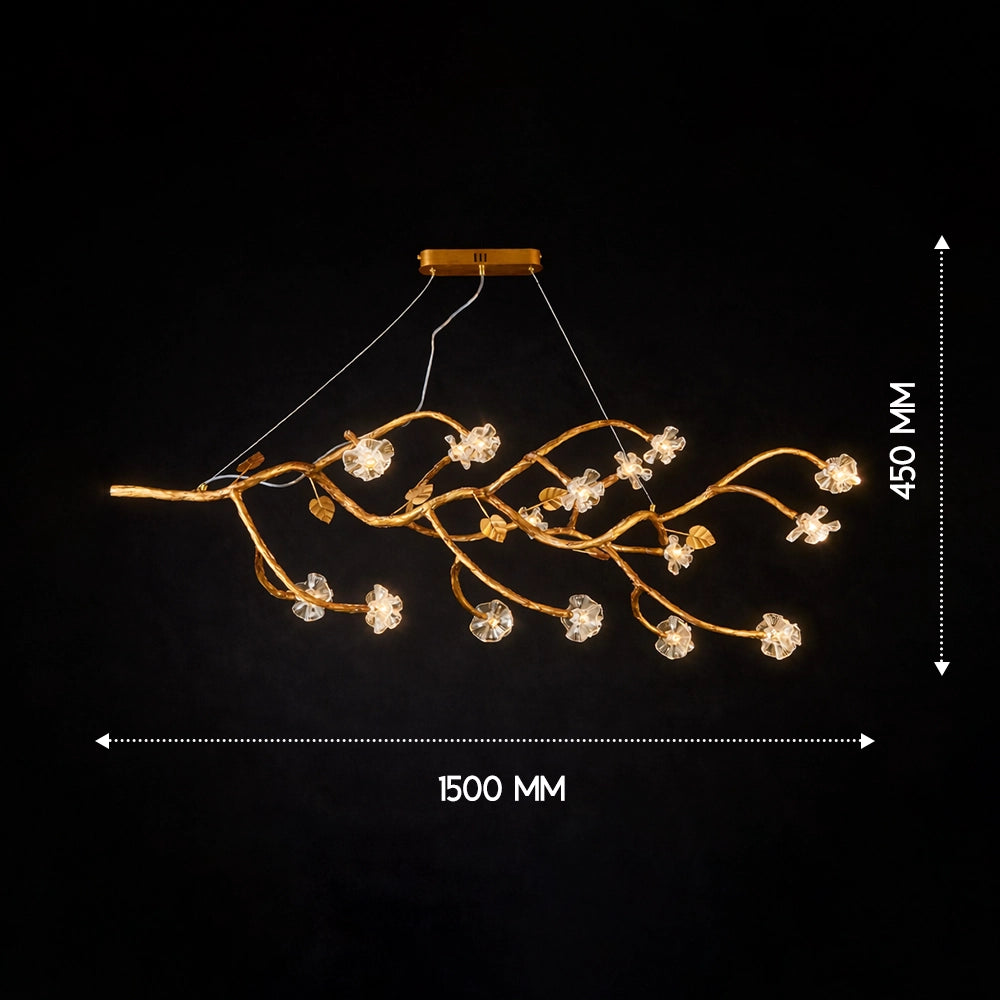 Aurora Vine Crystal Linear Chandelier