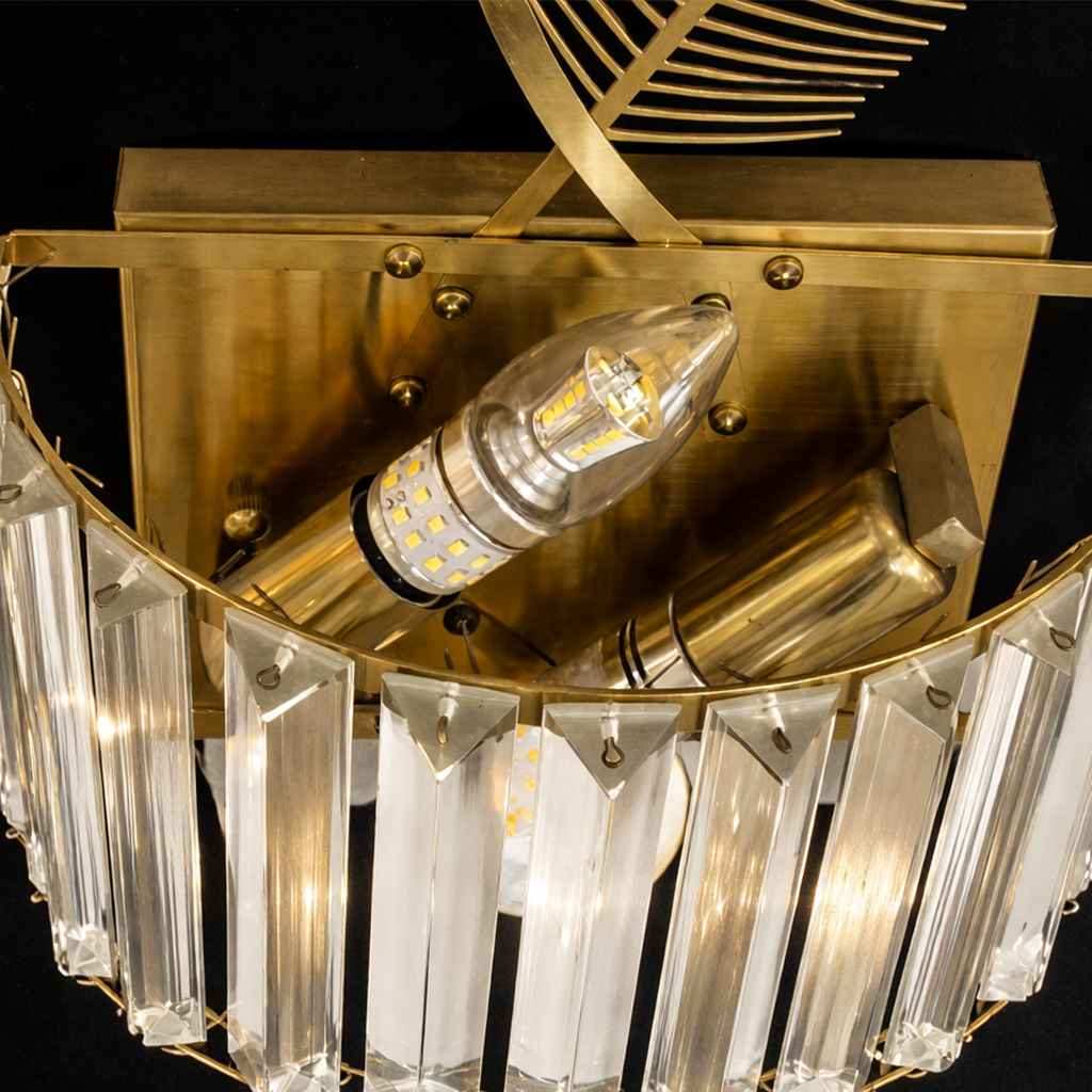 Leaf Crown Crystal Wall Light