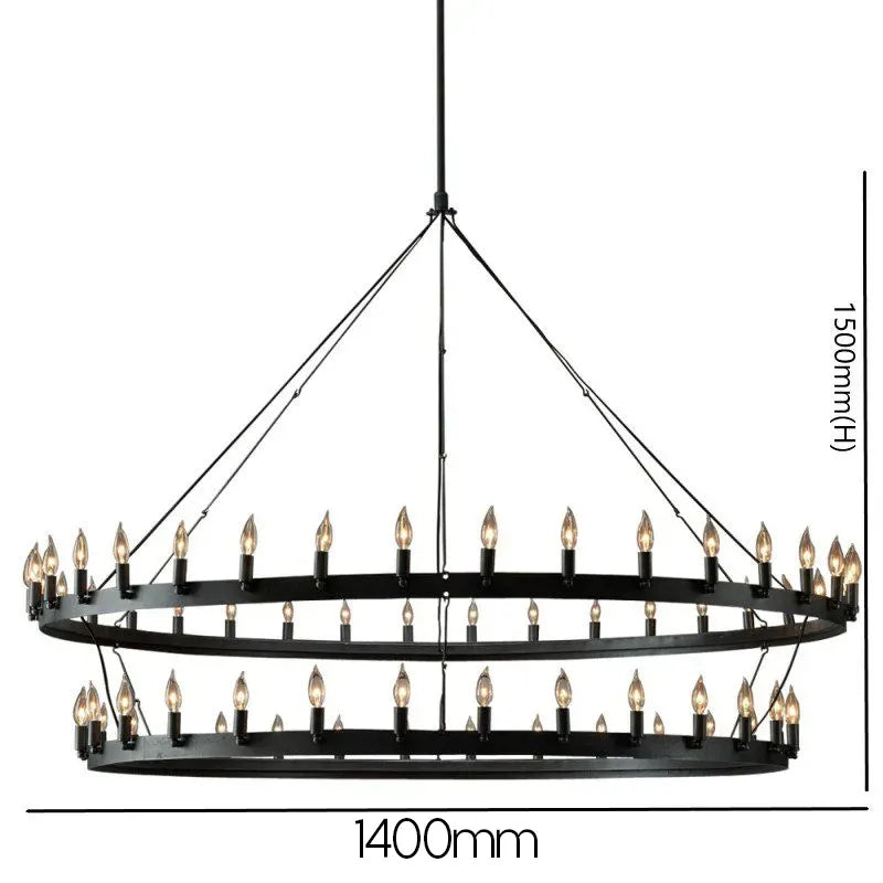 Twin Tier Iron Chandelier