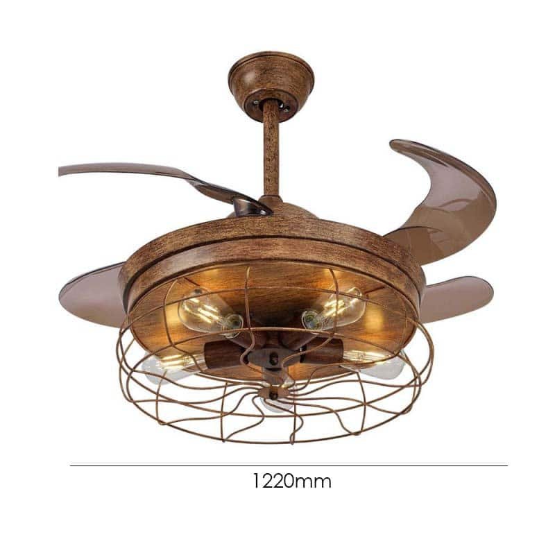 Hoatzin (With Lamp) Ceiling Fan | 38W BLDC Motor | 1220mm | Iron Body