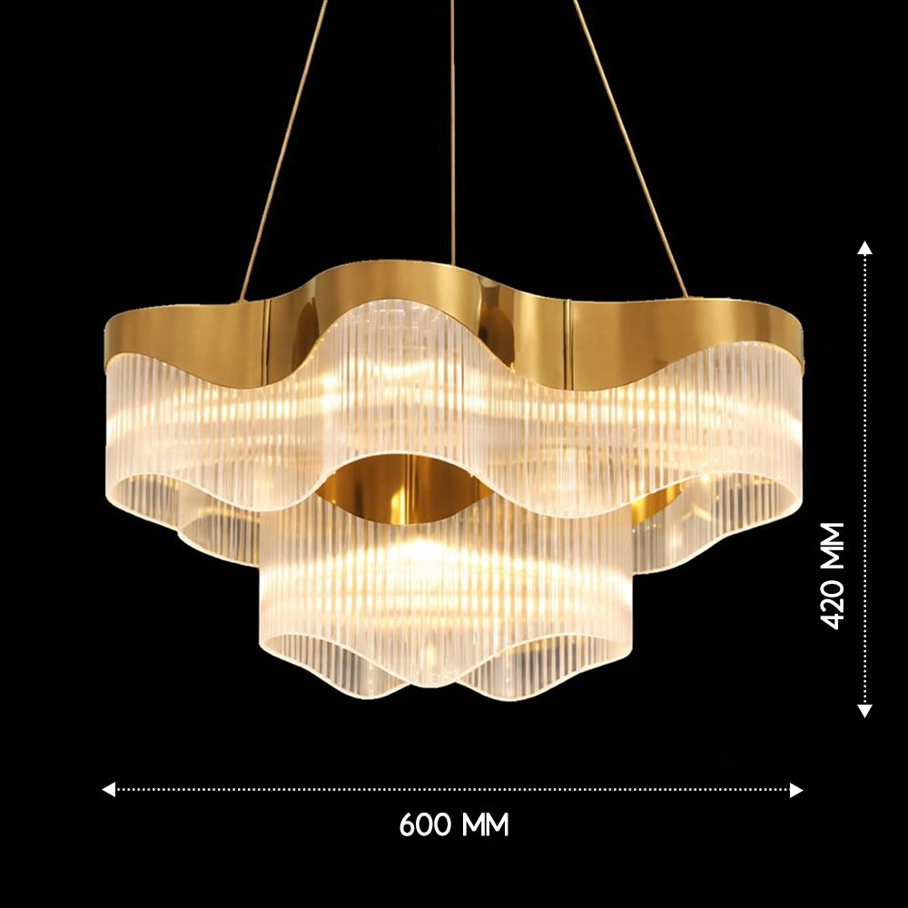 Tidal Wave Undulation Chandelier