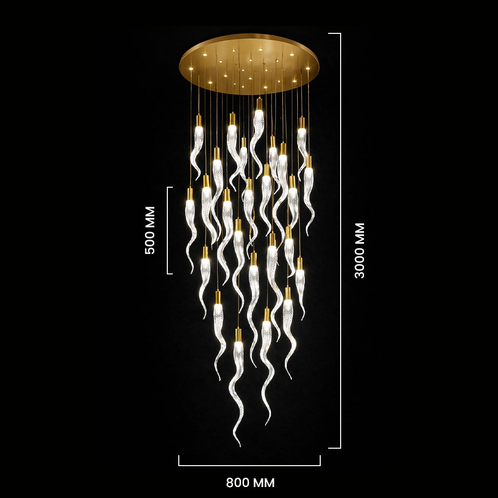 Modern Spiral LED Cascade Chandelier