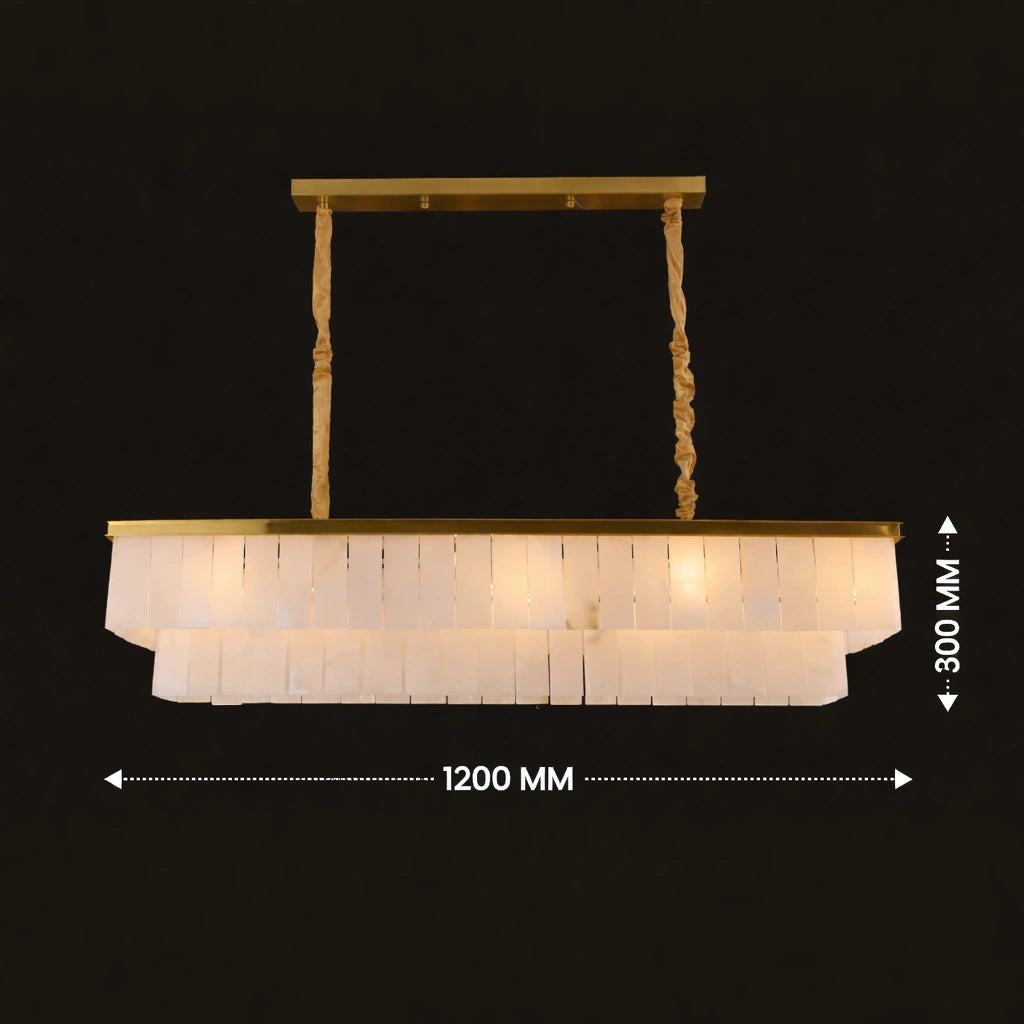 Cascara Tiered Rectangle Marble Chandelier