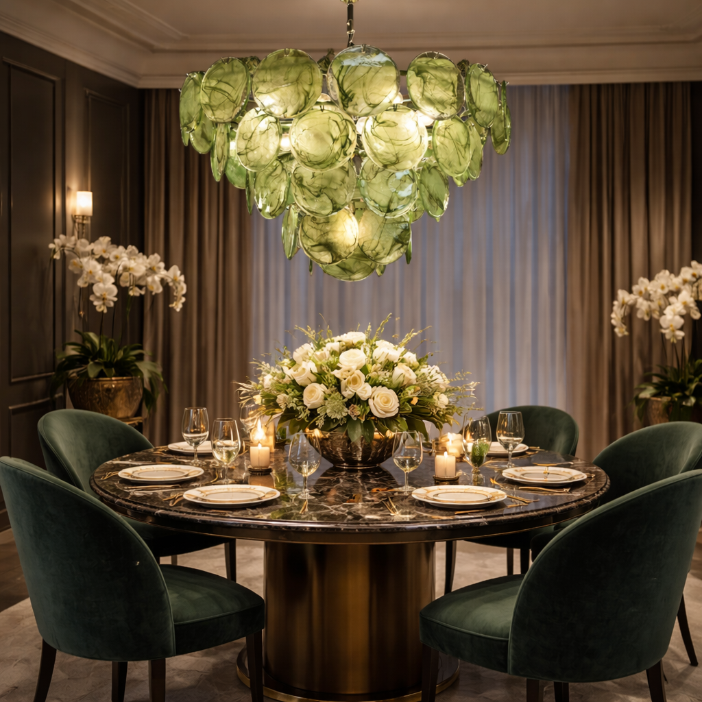 Verdant Halo Disc Chandelier