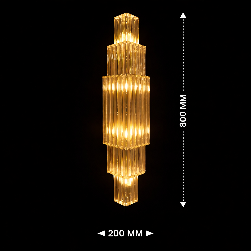 Tiered Crystal Column Wall Light
