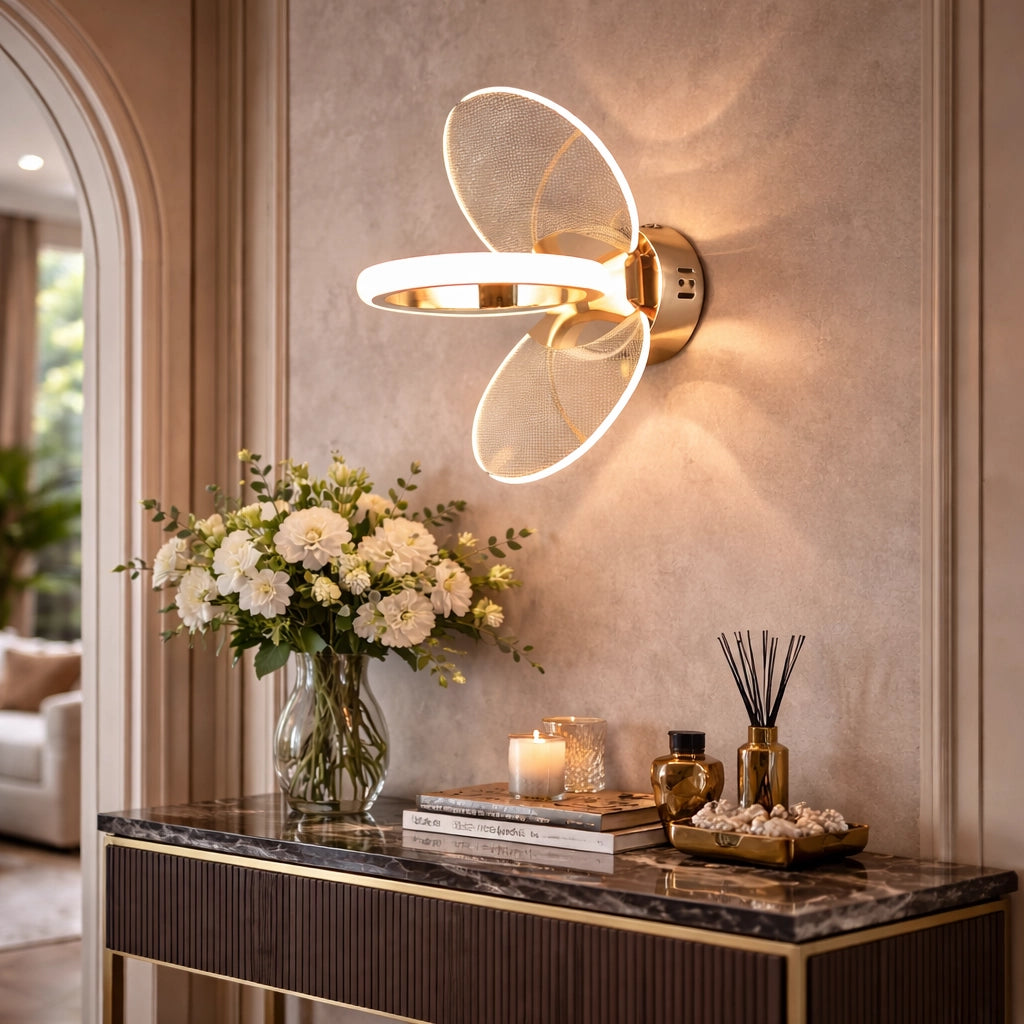SylvaLuxe Crystal Leaf Accent Wall Light