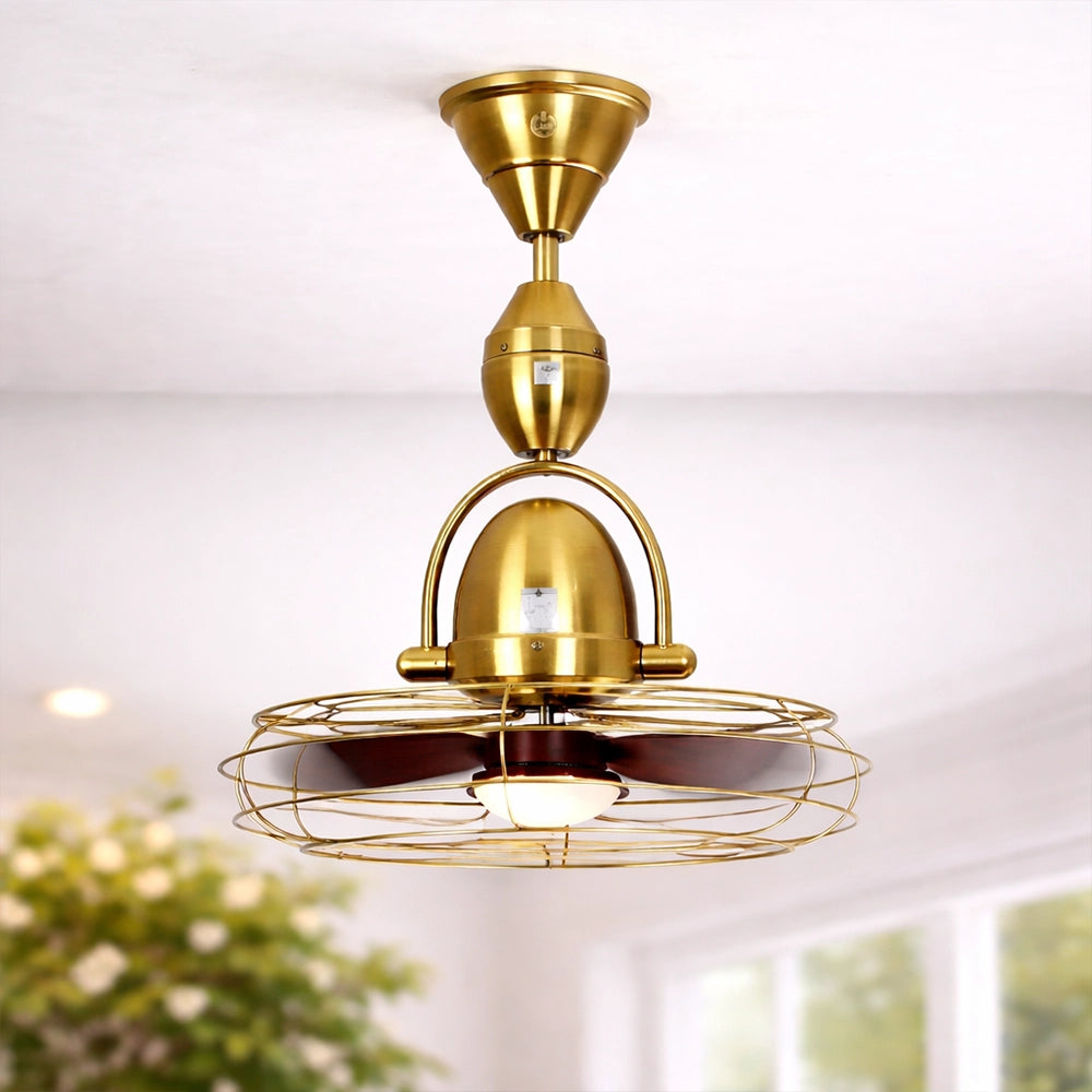Toucan Golden Wall Mounted Fan with Cage | 15W BLDC Motor | ABS Body