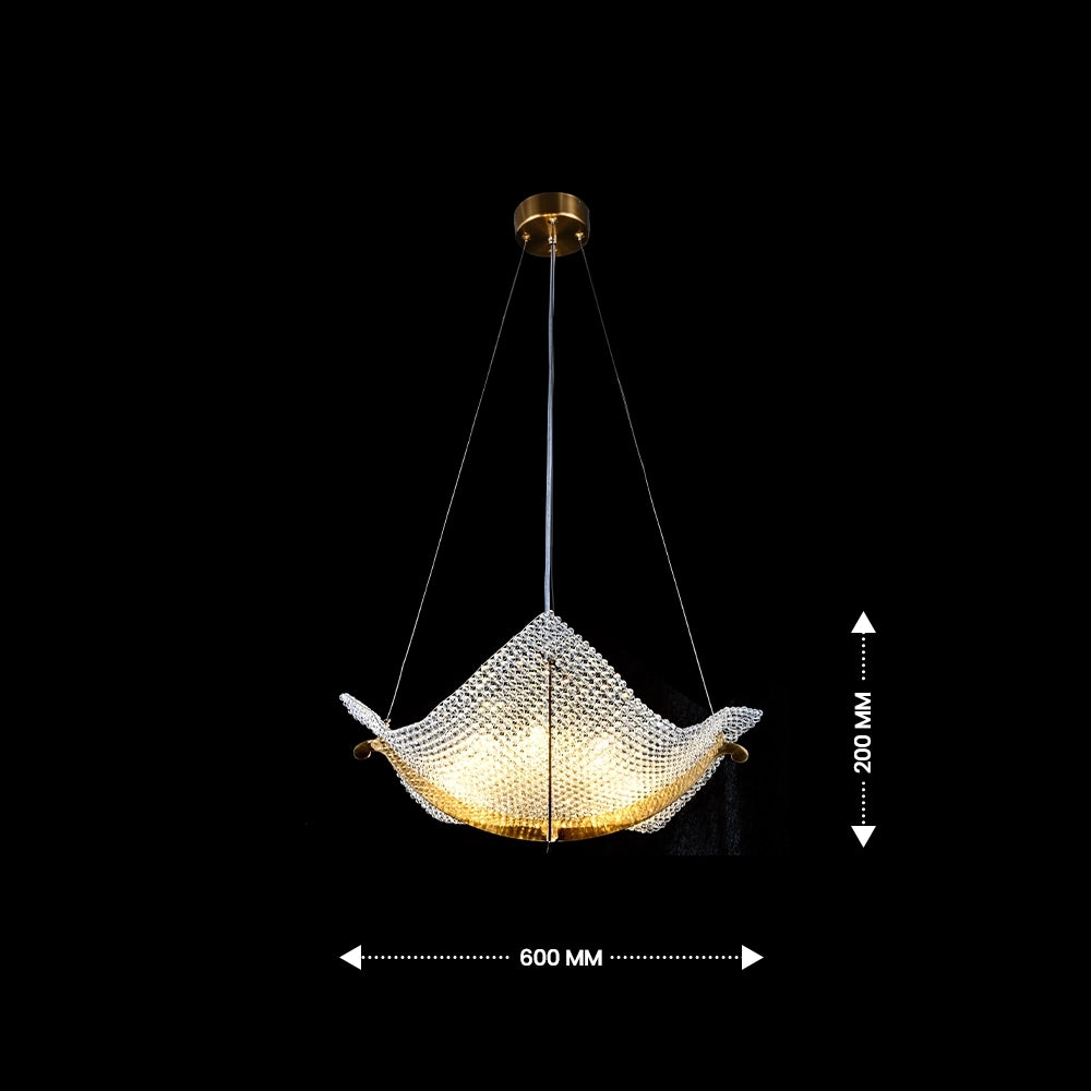 Woven Pearl Mesh Saucer Chandelier