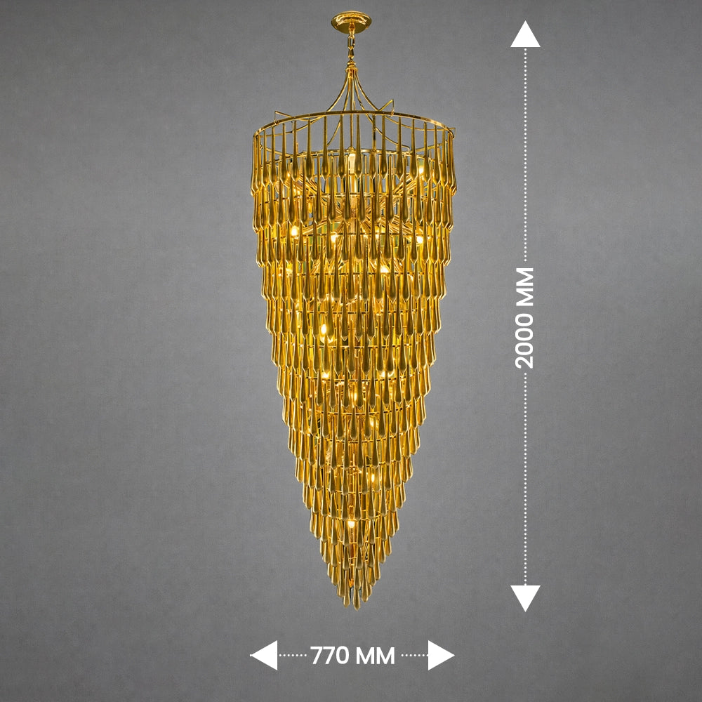 Velmora Cascading Goldspire Chandelier