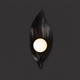 Raven's Glow - Black Leaf Wall Sconce with Orb Light