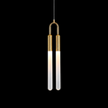 Modern Brass Gold Twin Tube Pendant Light