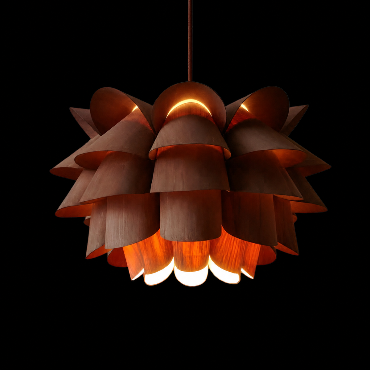 Forest Bloom Modern Ambient Wooden Pendant Light