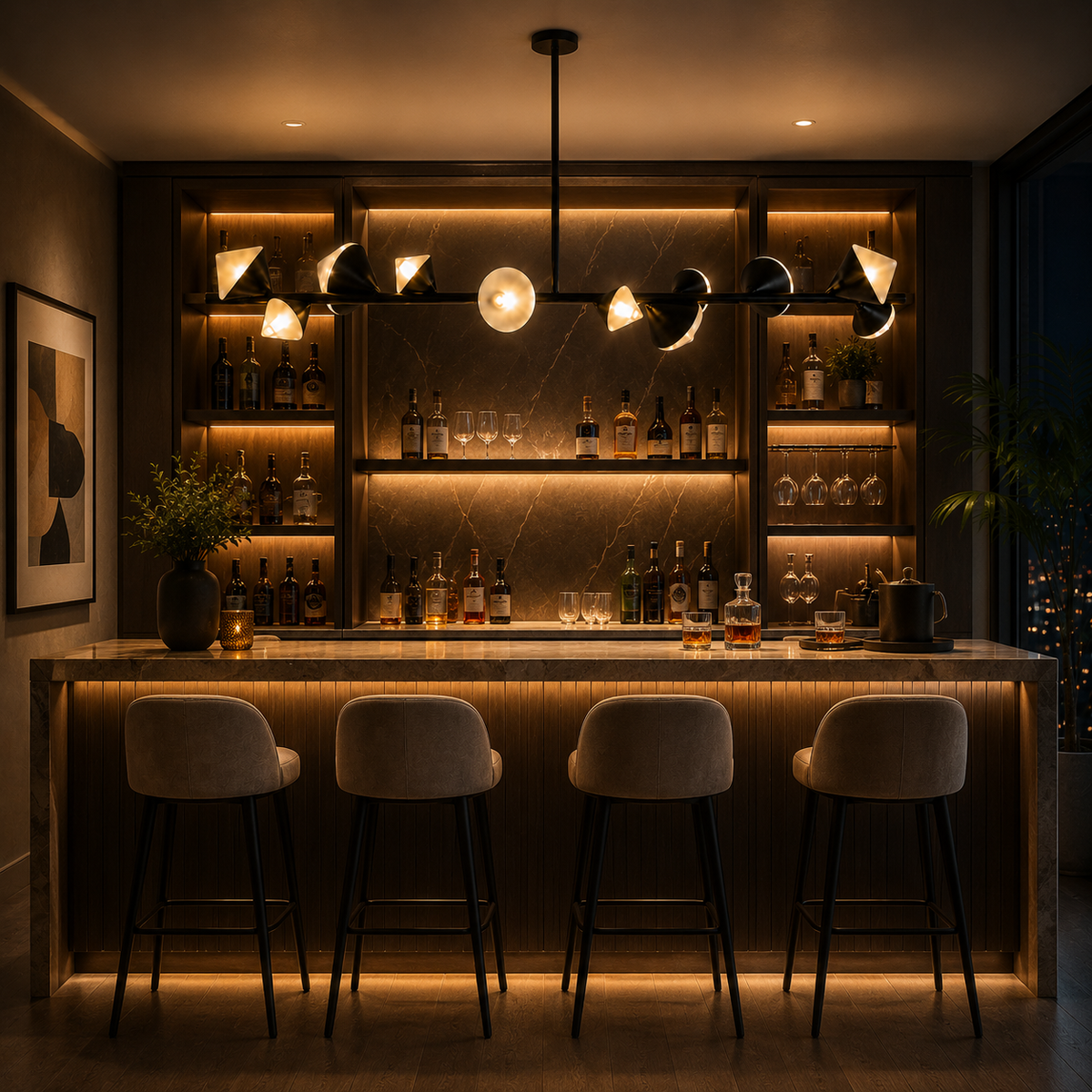 Noir Arc Linear Pendant Light