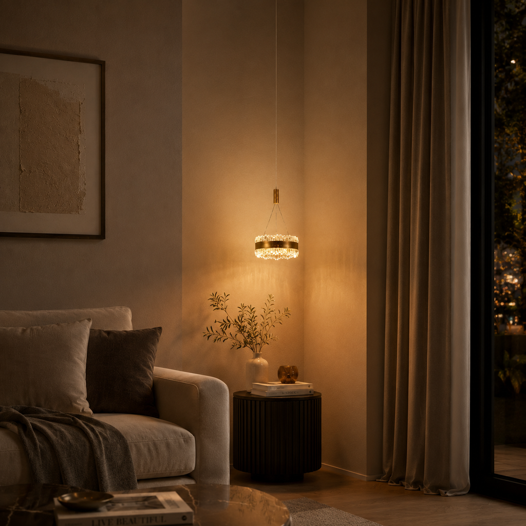 Celestia Crystal Ring Pendant Lamp