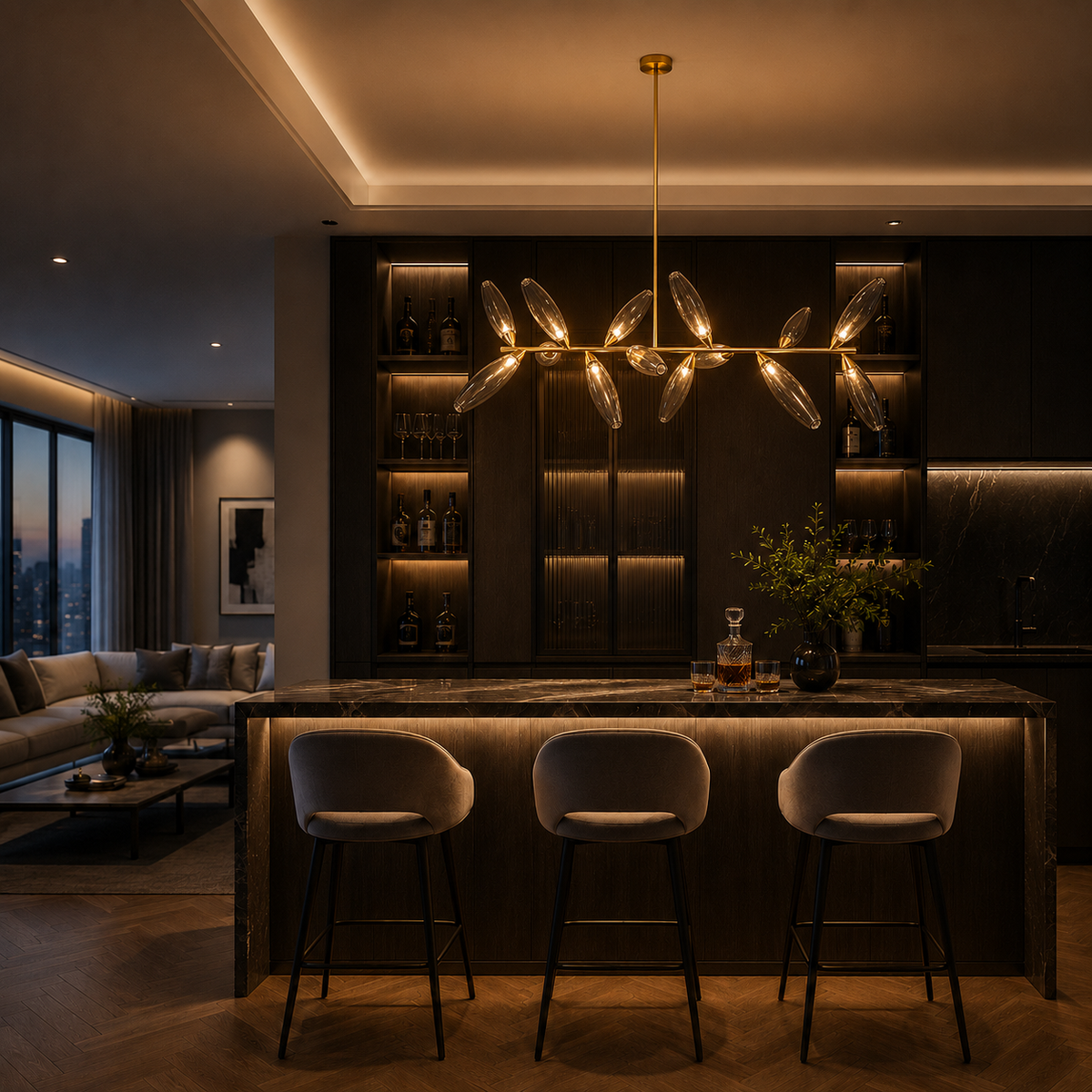 Aurelia Branch Glass Linear Chandelier