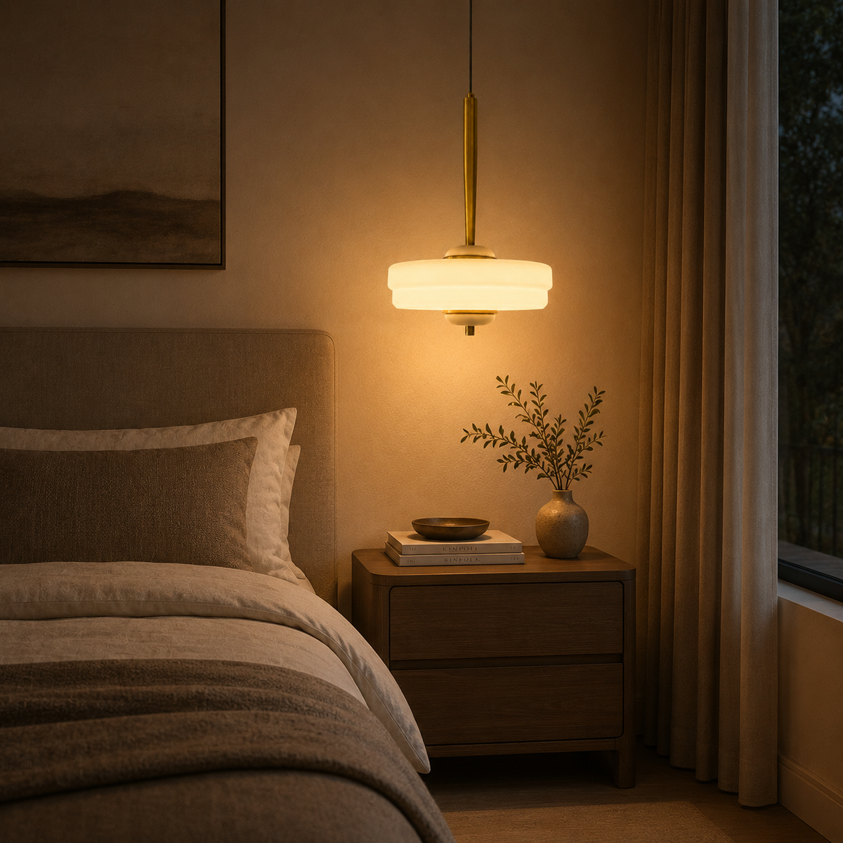 Aurelia White & Gold Disc Pendant Light