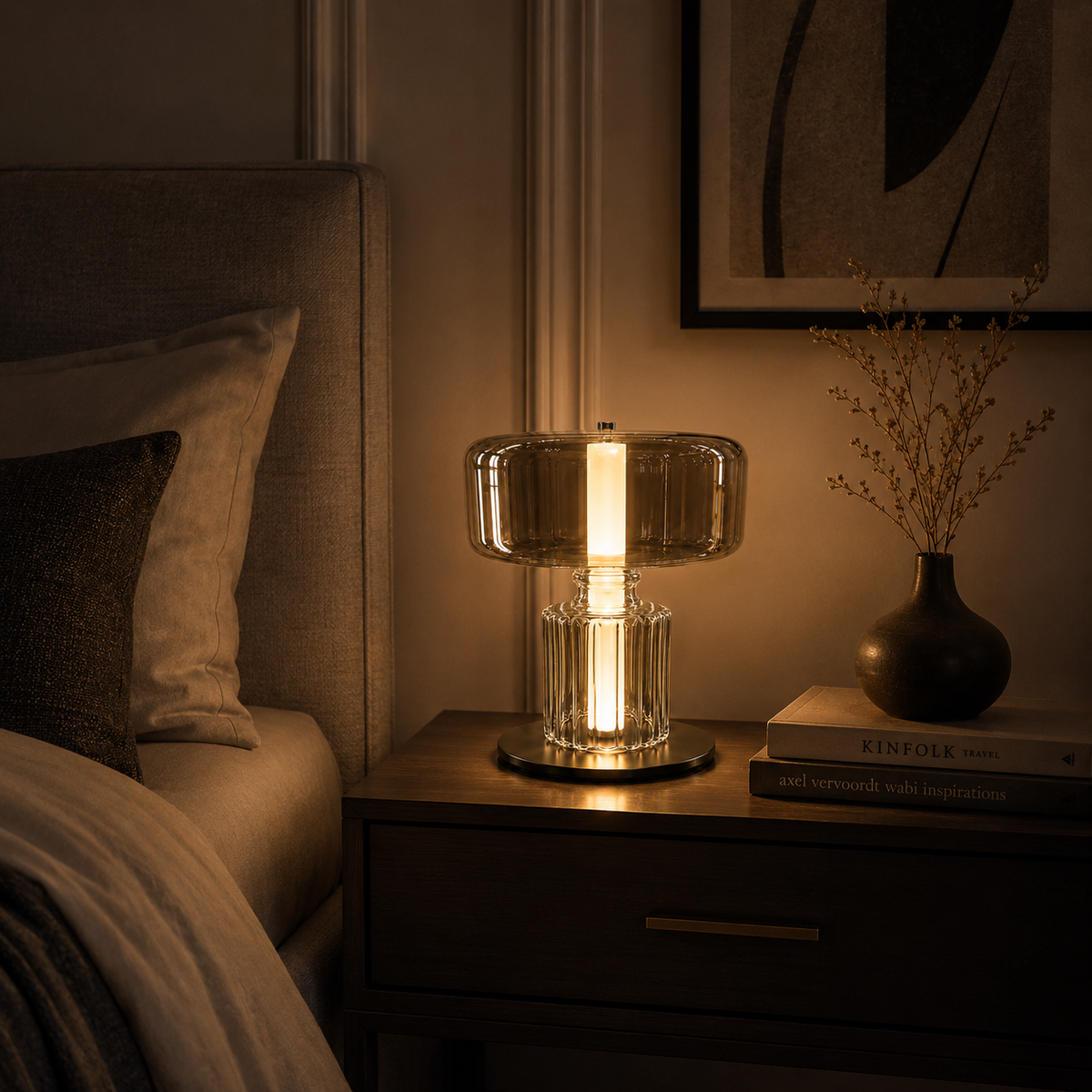Aurelia Amber Glass Table Lamp