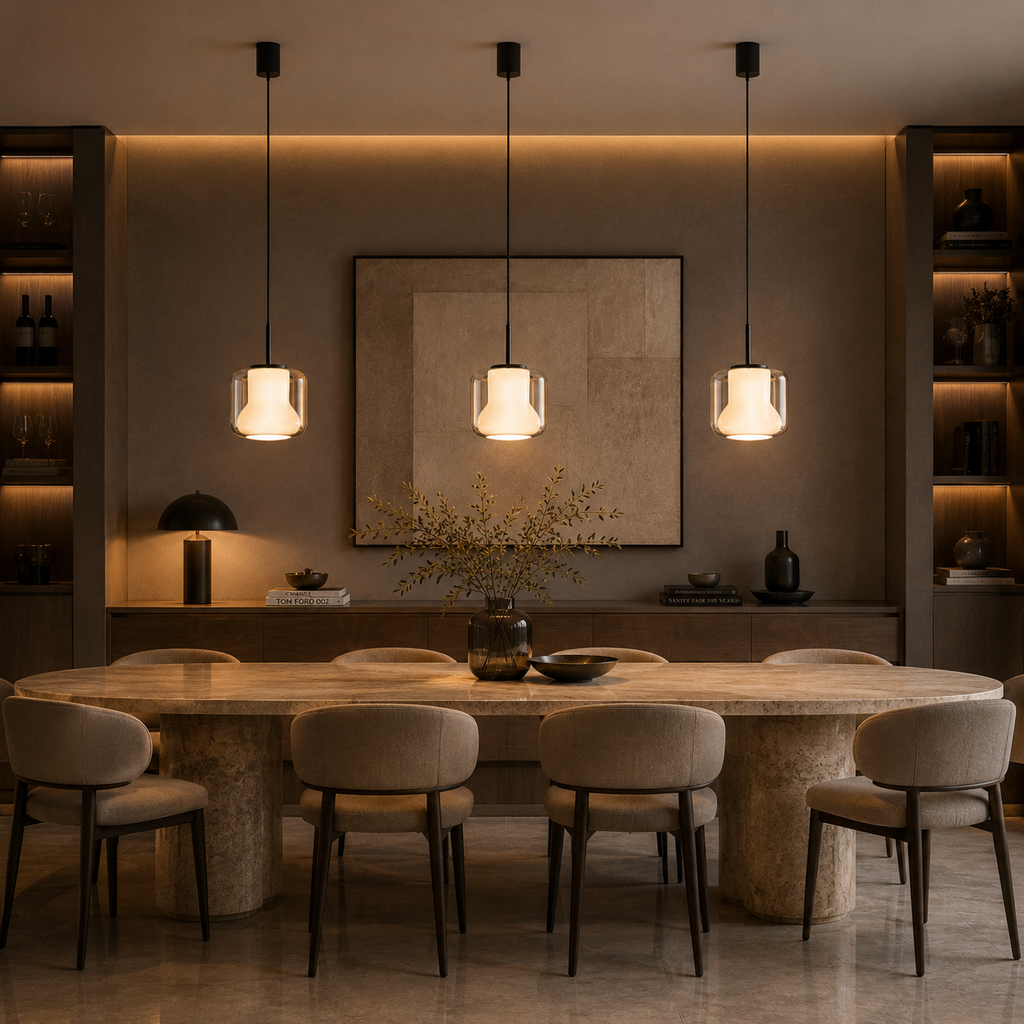 Noorveil Double Glass Pendant
