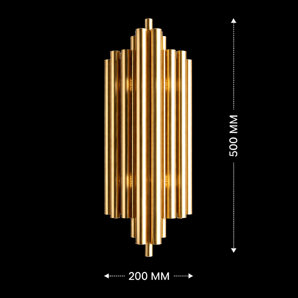 Vertical Gold Rod Wall Light