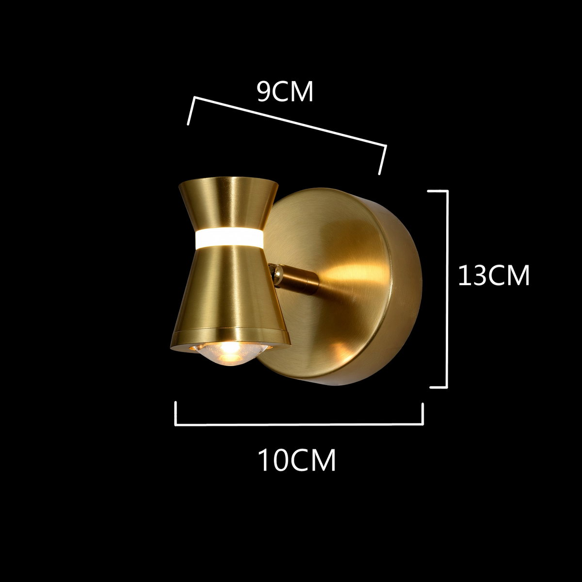 Vespera Gold Hourglass Mirror Lamp