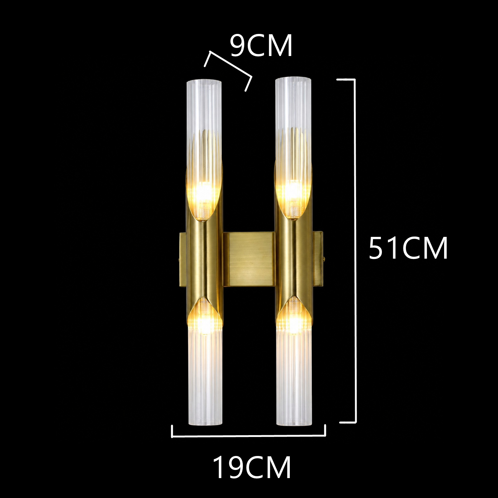 Aurelia Twin Reed Glass Wall Sconce