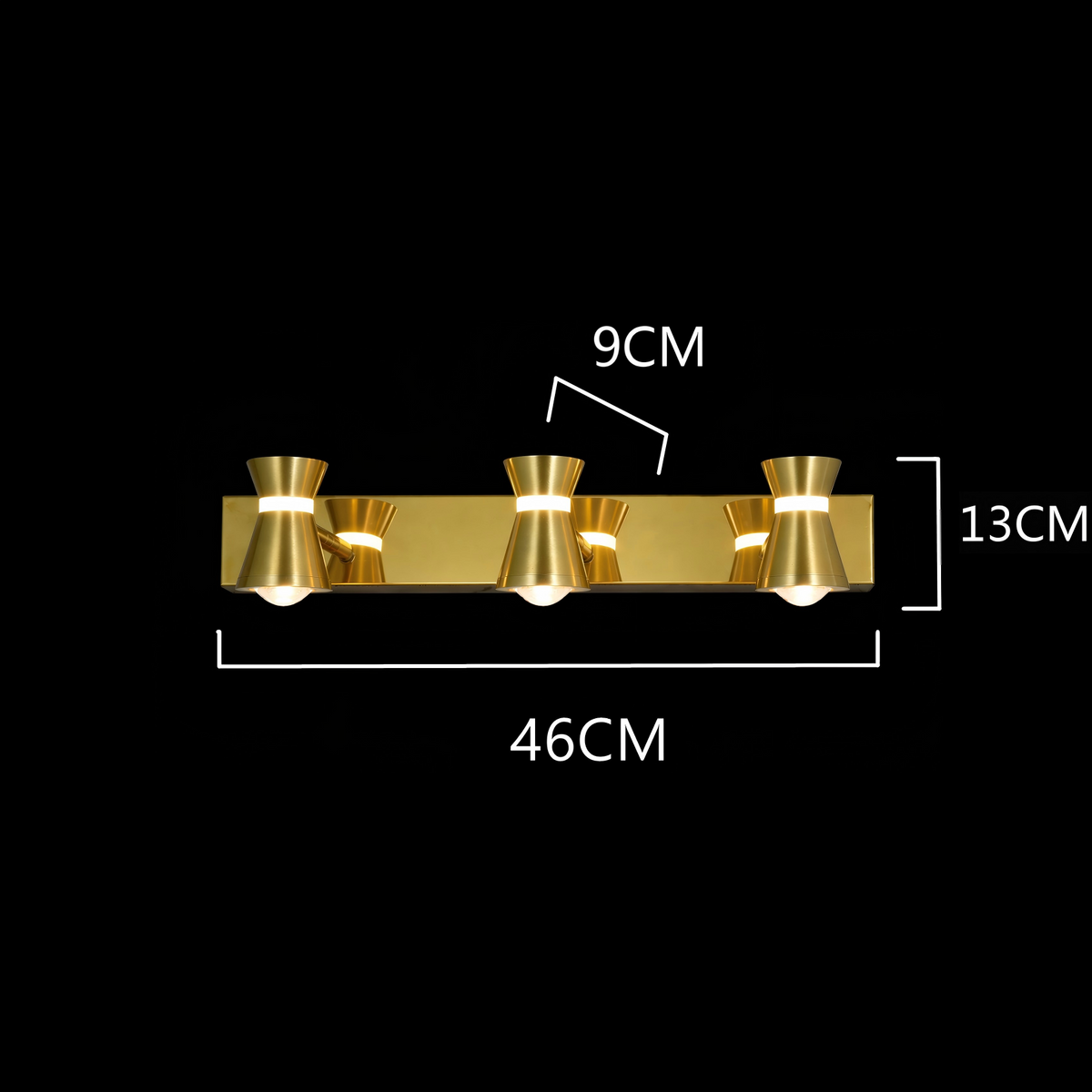 Vespera Trio Gold Mirror Lamp