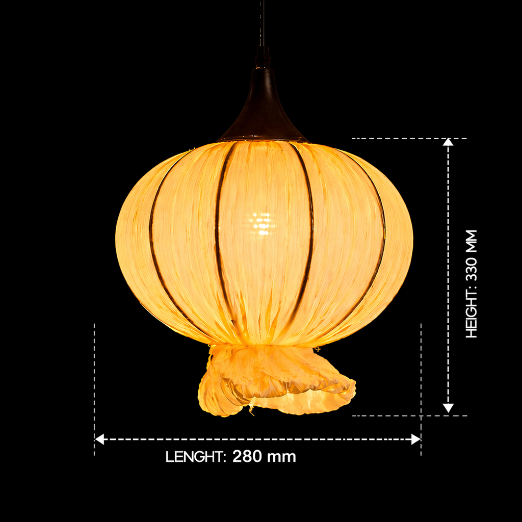 LunaBloom Pleated Fabric Pendant Light