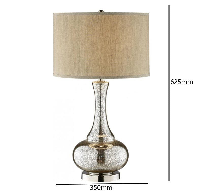 The Silver Arc (Glass, Fabric) Table Lamp