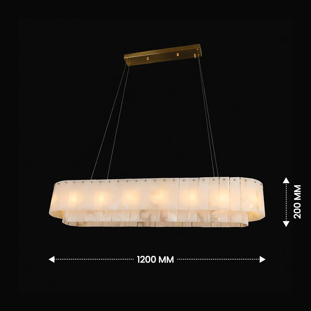 Serenity Marble Rectangle Chandelier