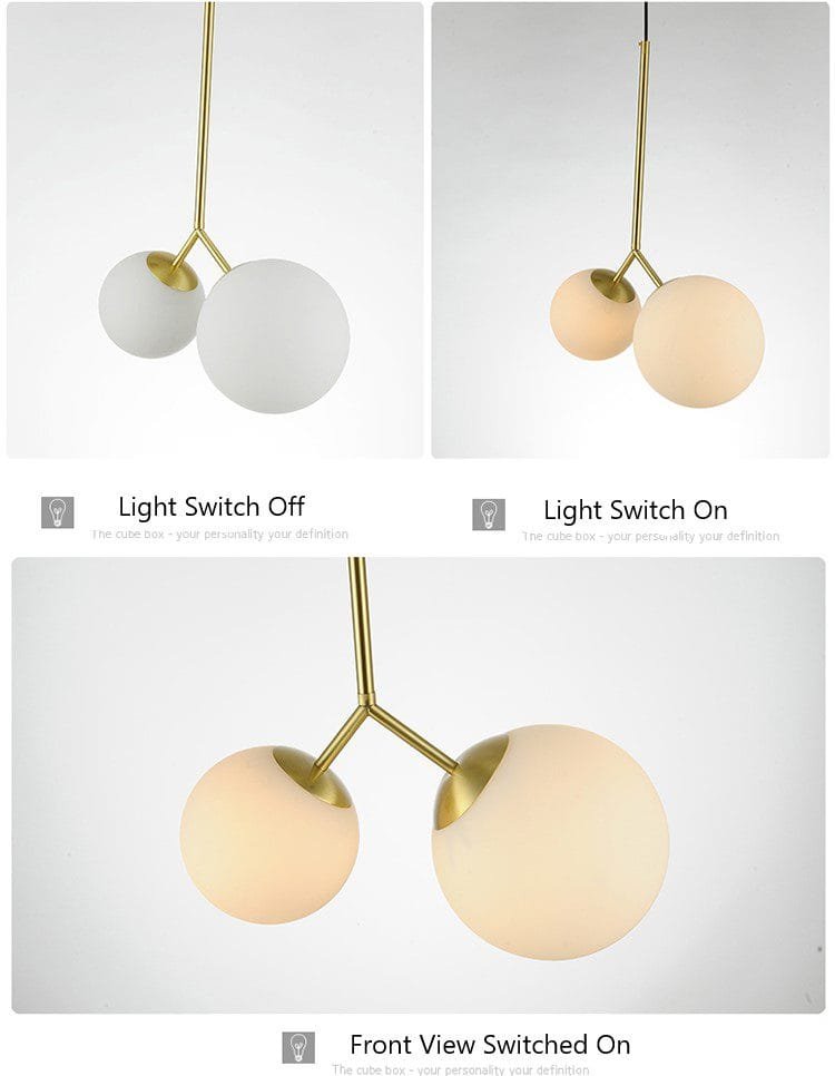 Opale Twins Glass Pendant Lamp