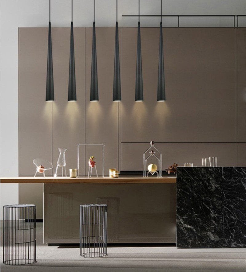 Heston 6 Black Pendant Light