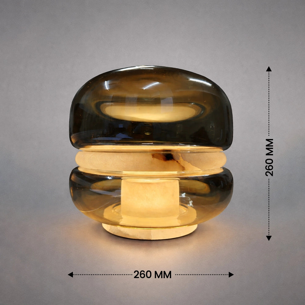 Haloform Amber Glass Marble Table Lamp