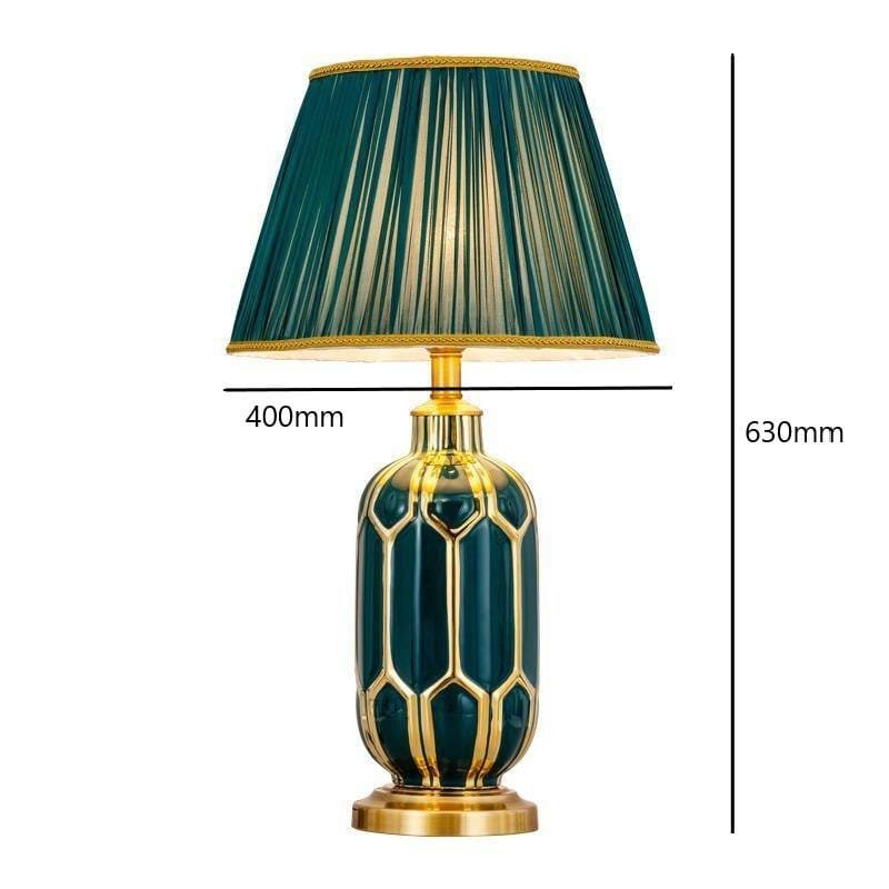 Green Gleam (Ceramic, Fabric) Table Lamp