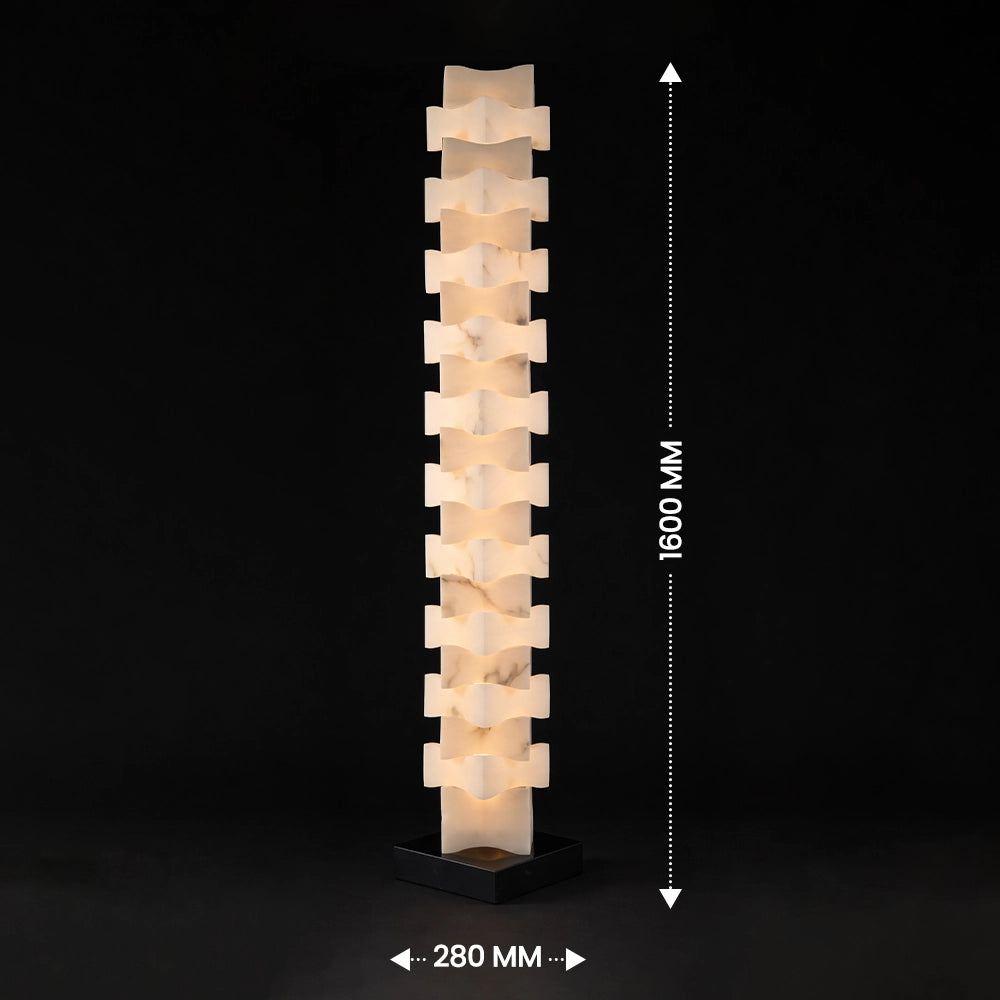 Stratavine Sculptural Marble Floor Lamp